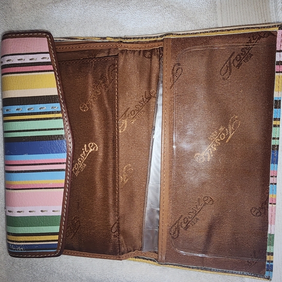 Colorful Striped Fossil Wallet - Picture 2 of 6